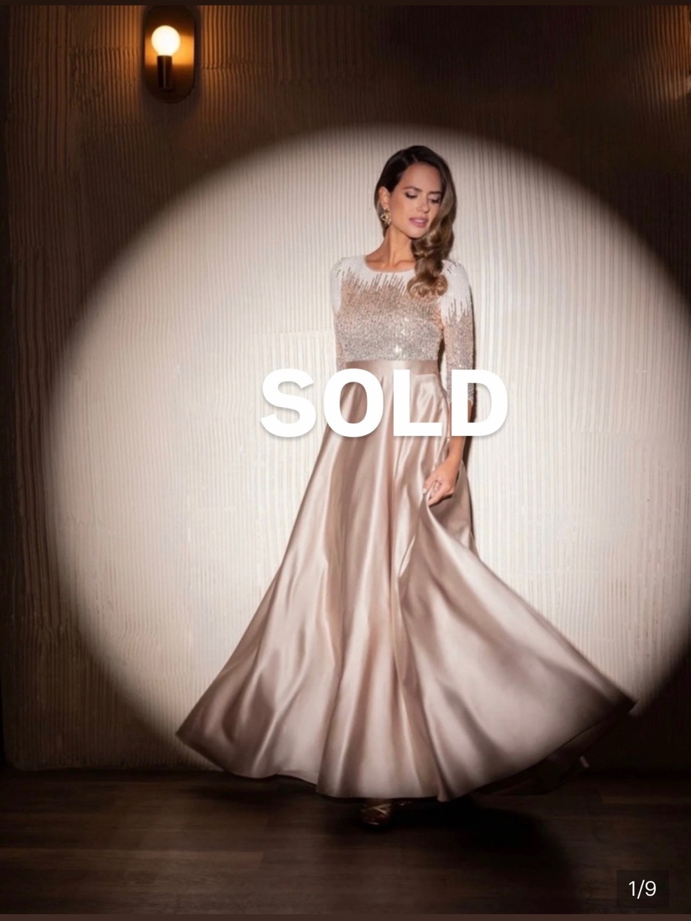 SOLD Betsy & Adam “Quinn” Embellished Sequin Gown